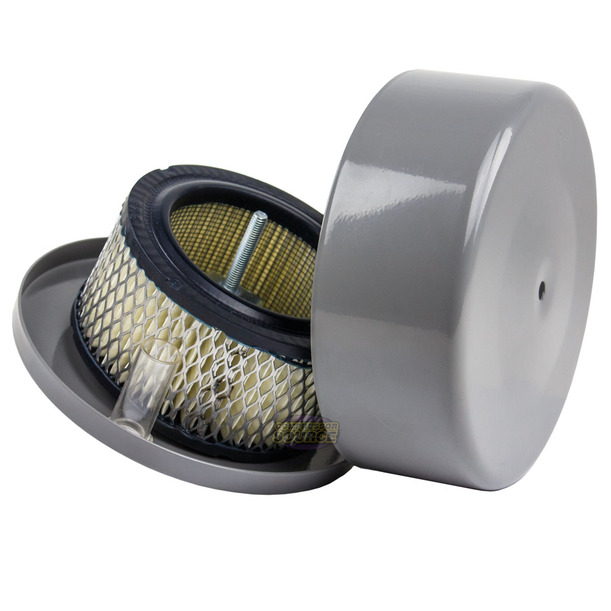 3/4" Inch Air Compressor Intake Filter Silencer Metal Housing Canister